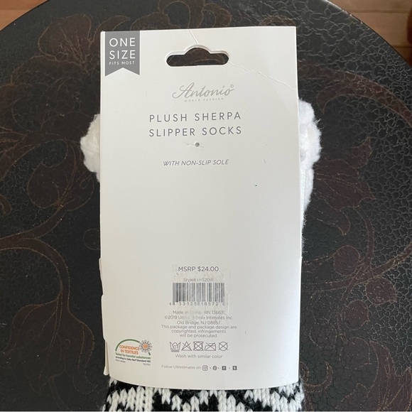 Antonio Plush Sherpa Slipper Socks NWT - Picture 6 of 7